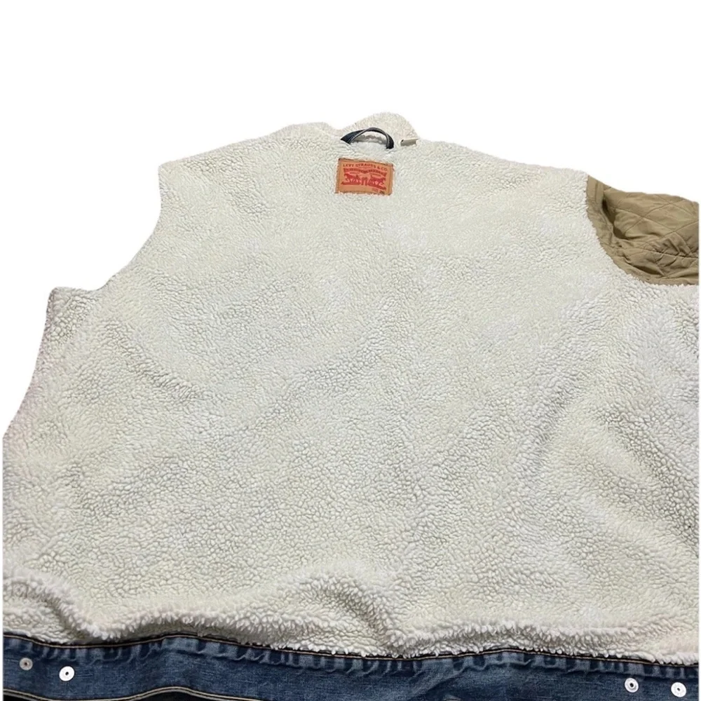 Levi’s Men’s Sherpa Trucker Jacket 3XL Medium Blue Denim Clean Sherpa - Picture 12 of 14